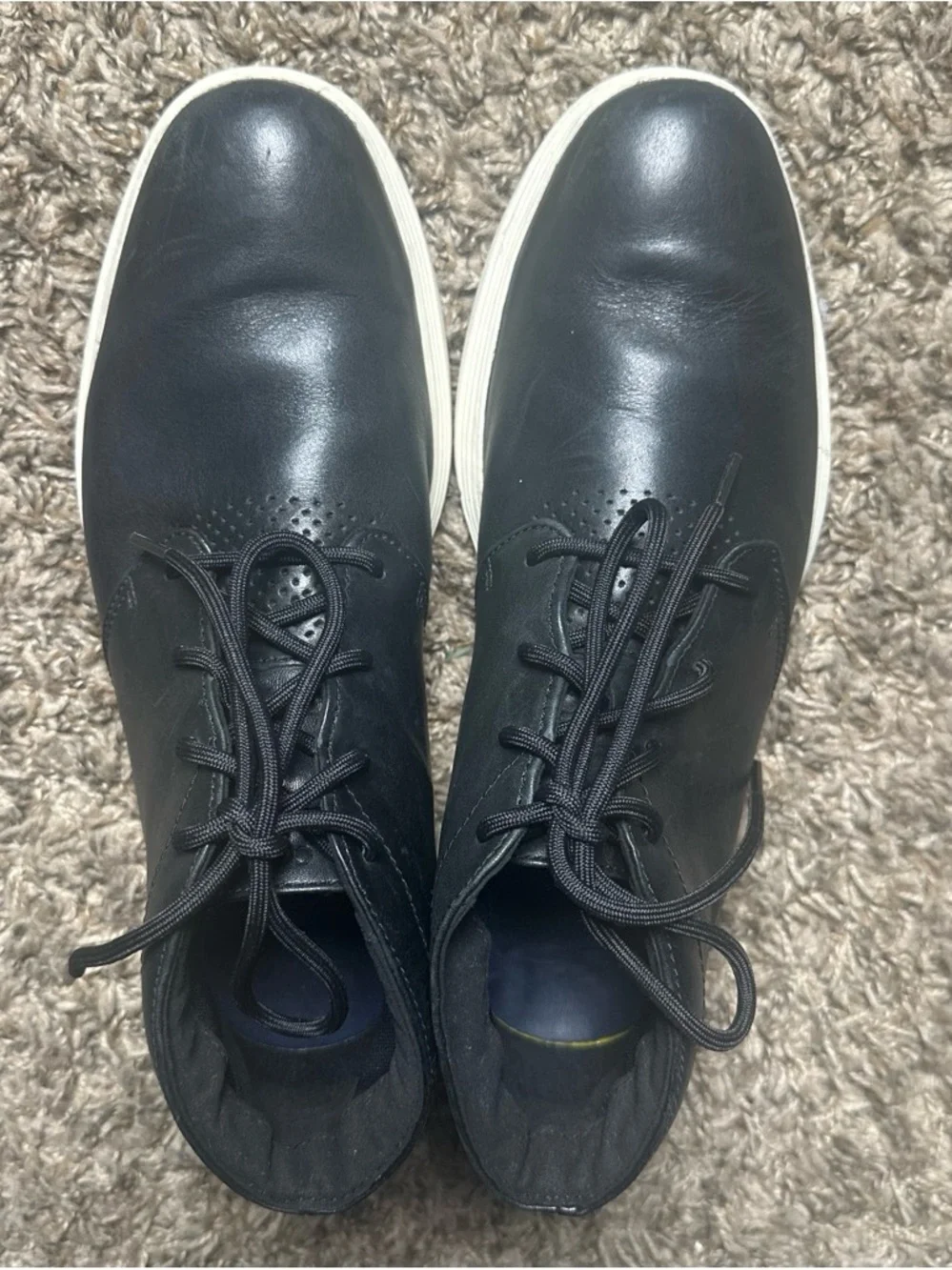 Cole Haan Grand.OS Black Leather Chukka Boots with White Sole Men’s Size 7.5